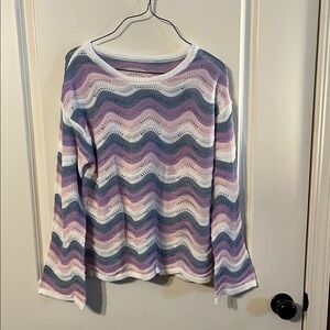 Multicolor Wave Pattern Sweater